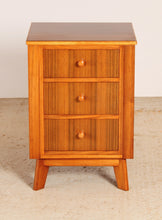 Load image into Gallery viewer, Mid Century walnut bedside table / chest of drawers by Morris of Glasgow, circa 1960s

