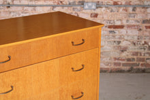 Load image into Gallery viewer, Mid Century Oak Chest of Drawers with Brass Handles, circa 1960s.
