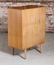Load image into Gallery viewer, Mid Century Oak Chest of Drawers with Brass Handles, circa 1960s.
