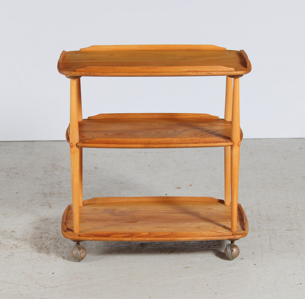Mid Century Ercol Elm and Beech Serving Trolley, c 1960s