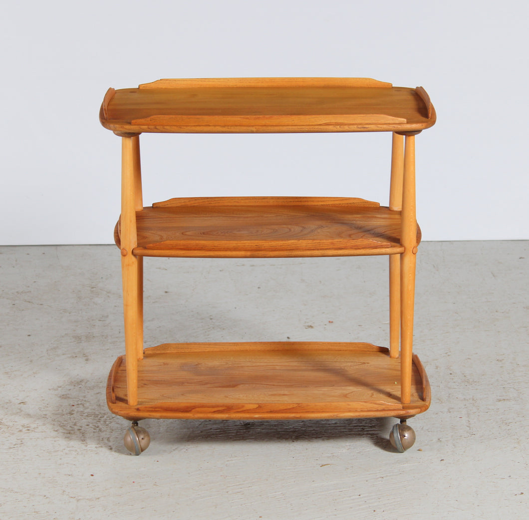 Mid Century Ercol Elm and Beech Serving Trolley, c 1960s