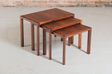 Load image into Gallery viewer, Danish Mid Century Rosewood Nest of Tables by Kai Kristiansen c.1960s.
