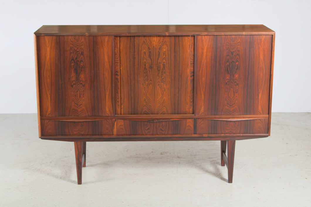 Danish Mid Century Rosewood Highboard by E.W. Bach, c. 1960s.