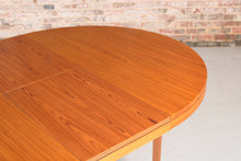 Load image into Gallery viewer, Midcentury Round Extending Dining Table in Teak c.1970s

