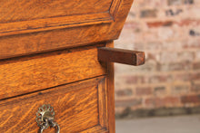 Load image into Gallery viewer, Vintage Solid Oak &amp; Brass Writing Bureau c.1920s
