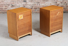 Load image into Gallery viewer, A Pair of Midcentury Oak Bedside Tables by Meredew, c. 1960s.
