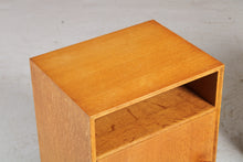 Load image into Gallery viewer, A Pair of Midcentury Oak Bedside Tables by Meredew, c. 1960s.
