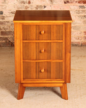 Load image into Gallery viewer, Mid Century walnut bedside table / chest of drawers by Morris of Glasgow, circa 1960s

