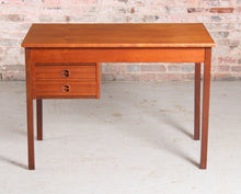 Load image into Gallery viewer, Danish Mid Century teak desk with 2 drawers by Domino Mobler, circa 1960s.
