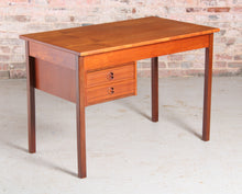 Load image into Gallery viewer, Danish Mid Century teak desk with 2 drawers by Domino Mobler, circa 1960s.
