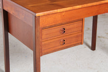 Load image into Gallery viewer, Danish Mid Century teak desk with 2 drawers by Domino Mobler, circa 1960s.
