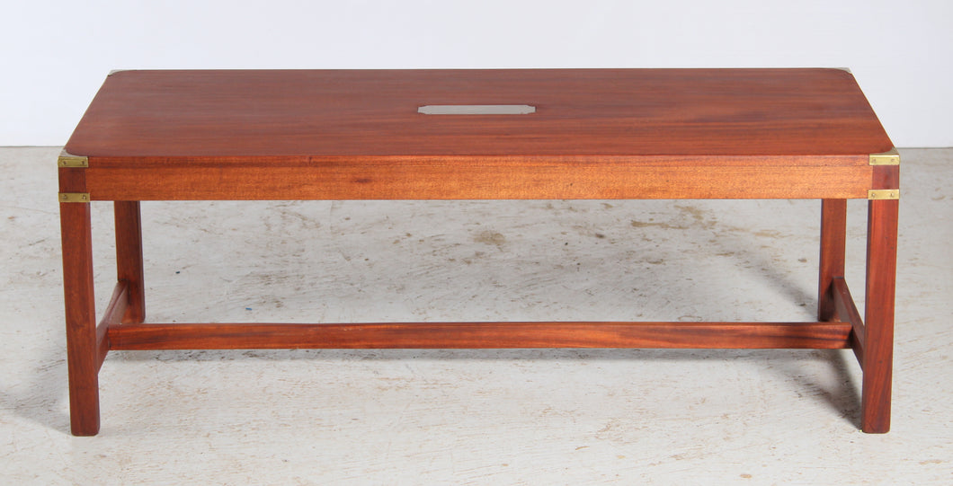 Mid Century Military Campaign style coffee table by Kennedy Furniture for Harrods, circa 1950s