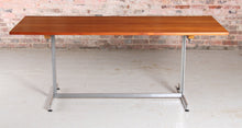 Load image into Gallery viewer, Mid Century teak and chrome executive desk, circa 1960s.
