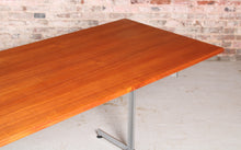 Load image into Gallery viewer, Mid Century teak and chrome executive desk, circa 1960s.
