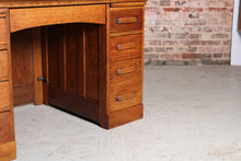 Load image into Gallery viewer, English solid oak rolltop desk, circa 1910s
