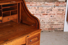 Load image into Gallery viewer, English solid oak rolltop desk, circa 1910s
