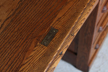 Load image into Gallery viewer, English solid oak rolltop desk, circa 1910s
