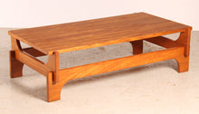 Load image into Gallery viewer, Mid Century Brutalist Style Solid Teak Coffee Table
