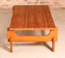 Load image into Gallery viewer, Mid Century Brutalist Style Solid Teak Coffee Table
