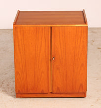 Load image into Gallery viewer, Mid Century Teak Vinyl Record / Media Cabinet on Casters by Dynatron circa 1960s
