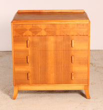 Load image into Gallery viewer, Mid Century Art Deco Style Walnut Chest of Drawers, circa 1950s.

