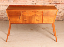 Load image into Gallery viewer, Midcentury Art Deco Style Walnut Sideboard / Console Table by Heirloom Furniture, circa 1950s.
