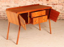 Load image into Gallery viewer, Midcentury Art Deco Style Walnut Sideboard / Console Table by Heirloom Furniture, circa 1950s.
