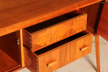Load image into Gallery viewer, Midcentury Art Deco Style Walnut Sideboard / Console Table by Heirloom Furniture, circa 1950s.
