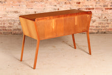 Load image into Gallery viewer, Midcentury Art Deco Style Walnut Sideboard / Console Table by Heirloom Furniture, circa 1950s.
