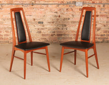 Load image into Gallery viewer, A set of 8 Danish teak ‘Eva’ dining chairs by Niels Koefoed, c. 1970s.
