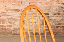 Load image into Gallery viewer, Set of 4 Mid Century blue label Ercol Quaker elm dining chairs, circa 1960s.
