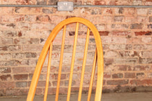 Load image into Gallery viewer, Set of 4 Mid Century blue label Ercol Quaker elm dining chairs, circa 1960s.
