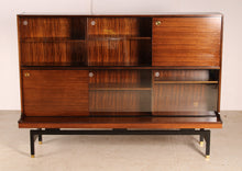 Load image into Gallery viewer, Mid Century G-plan &#39;Modular&#39; range bookcase in tola and black, circa 1960s
