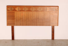 Load image into Gallery viewer, Art deco style walnut headboard for a double bed by Heirloom Furniture, circa 1950s
