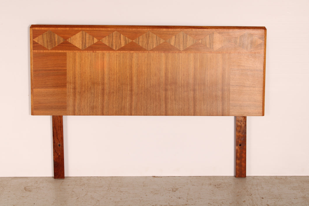 Art deco style walnut headboard for a double bed by Heirloom Furniture, circa 1950s