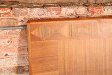 Load image into Gallery viewer, Art deco style walnut headboard for a double bed by Heirloom Furniture, circa 1950s

