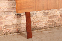 Load image into Gallery viewer, Art deco style walnut headboard for a double bed by Heirloom Furniture, circa 1950s
