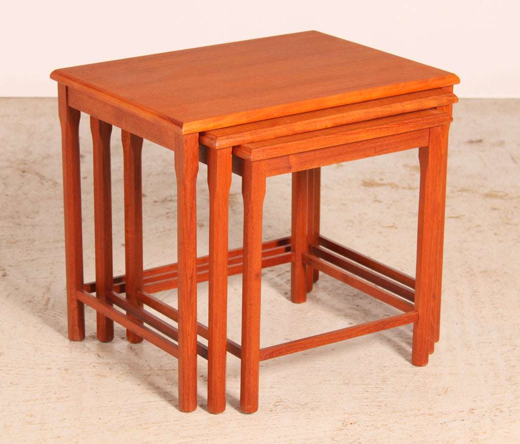 Danish Mid Century teak nest of three tables by Toften Mobelfabrik, circa 1960s