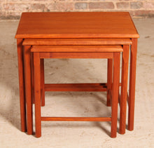 Load image into Gallery viewer, Danish Mid Century teak nest of three tables by Toften Mobelfabrik, circa 1960s
