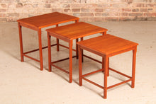 Load image into Gallery viewer, Danish Mid Century teak nest of three tables by Toften Mobelfabrik, circa 1960s
