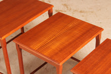 Load image into Gallery viewer, Danish Mid Century teak nest of three tables by Toften Mobelfabrik, circa 1960s
