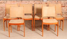 Load image into Gallery viewer, Set of six Danish style mid century teak chairs, c. 1970s
