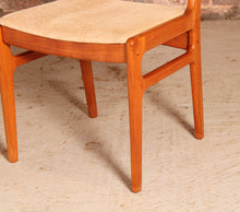 Load image into Gallery viewer, Set of six Danish style mid century teak chairs, c. 1970s
