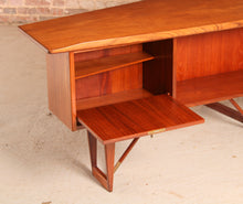 Load image into Gallery viewer, Danish Mid Century Boomerang Teak Desk by Peter Løvig Nielsen, circa 1960s.
