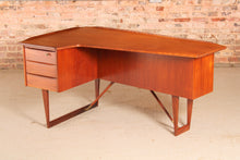Load image into Gallery viewer, Danish Mid Century Boomerang Teak Desk by Peter Løvig Nielsen, circa 1960s.
