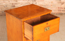 Load image into Gallery viewer, Campaign Style Oak Chest of Drawers with Brass Handles, circa 1930s.
