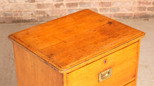 Load image into Gallery viewer, Campaign Style Oak Chest of Drawers with Brass Handles, circa 1930s.
