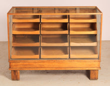 Load image into Gallery viewer, A Vintage Oak Shop Counter / Haberdashery Cabinet
