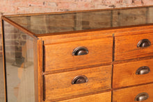 Load image into Gallery viewer, A Vintage Oak Shop Counter / Haberdashery Cabinet
