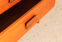 Load image into Gallery viewer, Mid Century teak chest of drawers with carved rosewood handles, circa 1960
